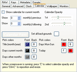 Screenshot Calendar Settings Random Photo Screensaver