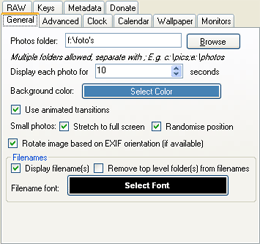 Screenshot General Settings Random Photo Screensaver