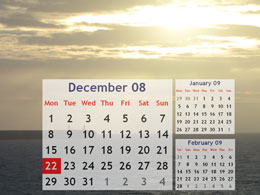 Example calendars on screensaver